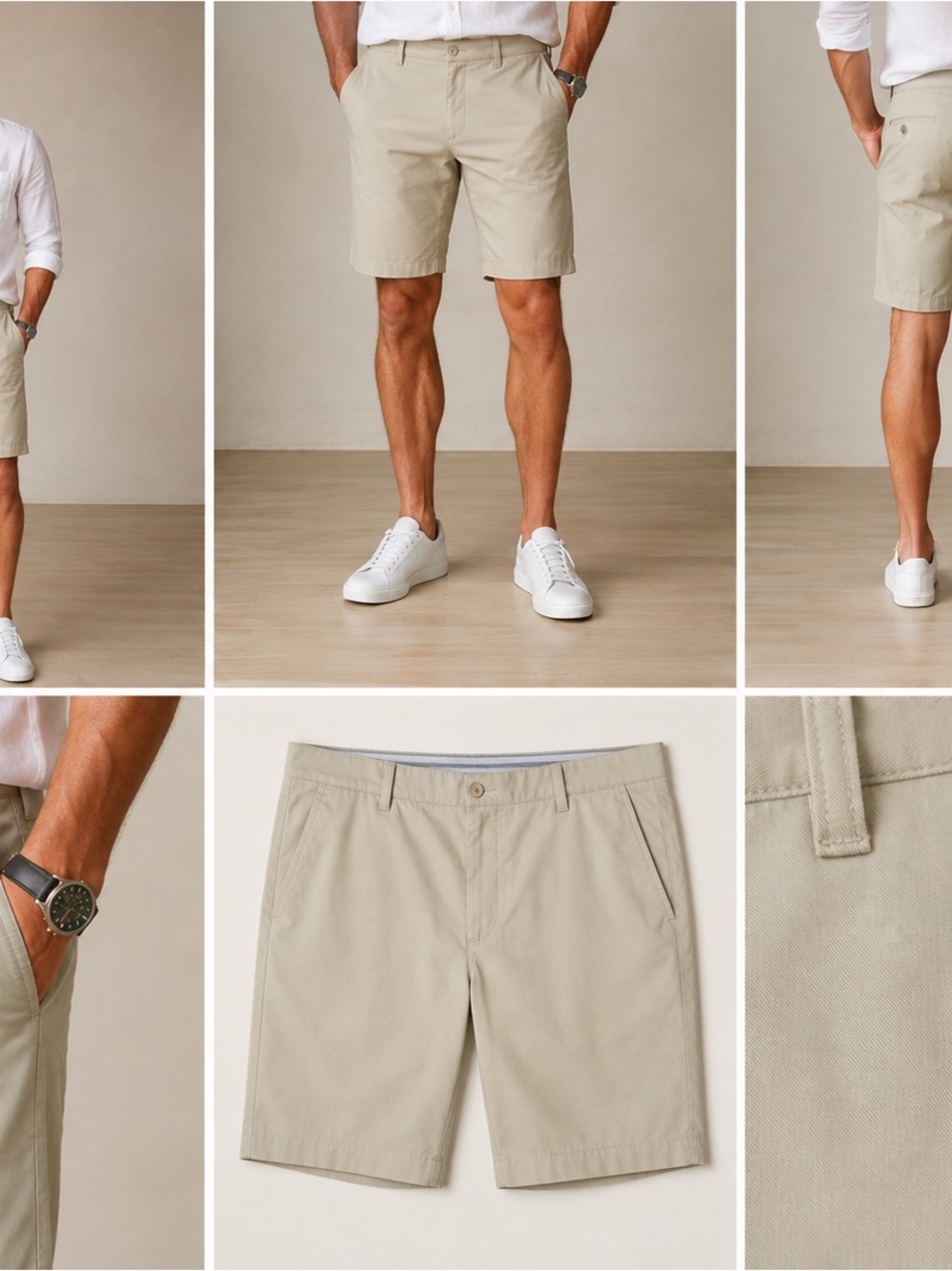 Bloomingdale's Tan Flat Front Men’s Shorts - Picture 12 of 12